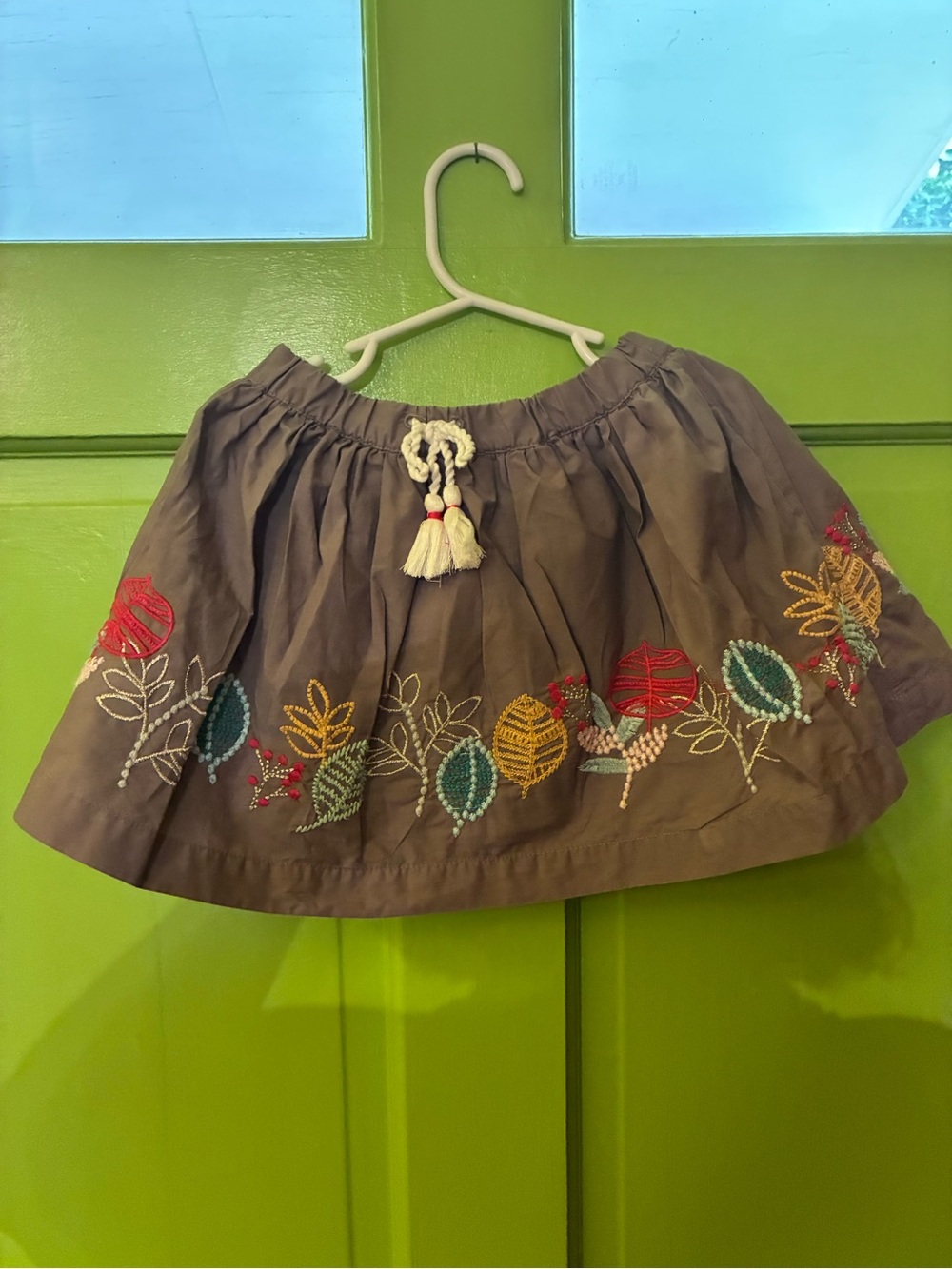 PEEK brand fall embroidered leave skirt